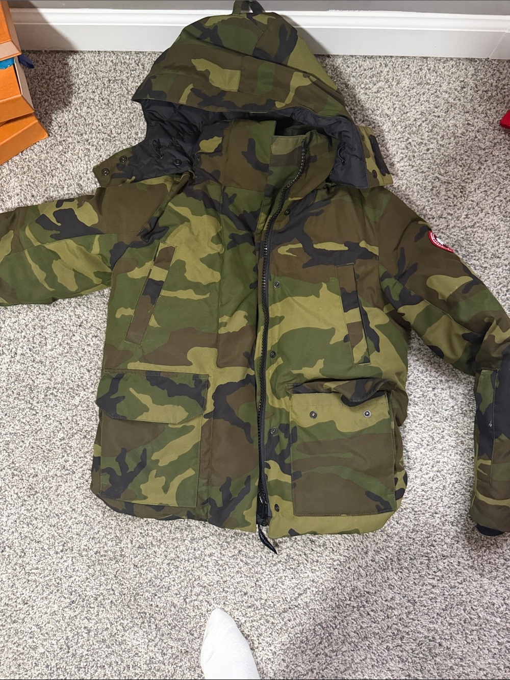 Camouflage Hooded Winter Jacket - Green Camo